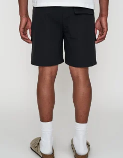 Nylon Zip Cargo Shorts in Tan