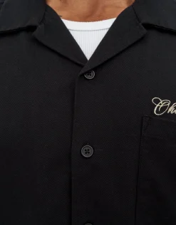 Okinawa Resort Short Sleeve Shirt in Black