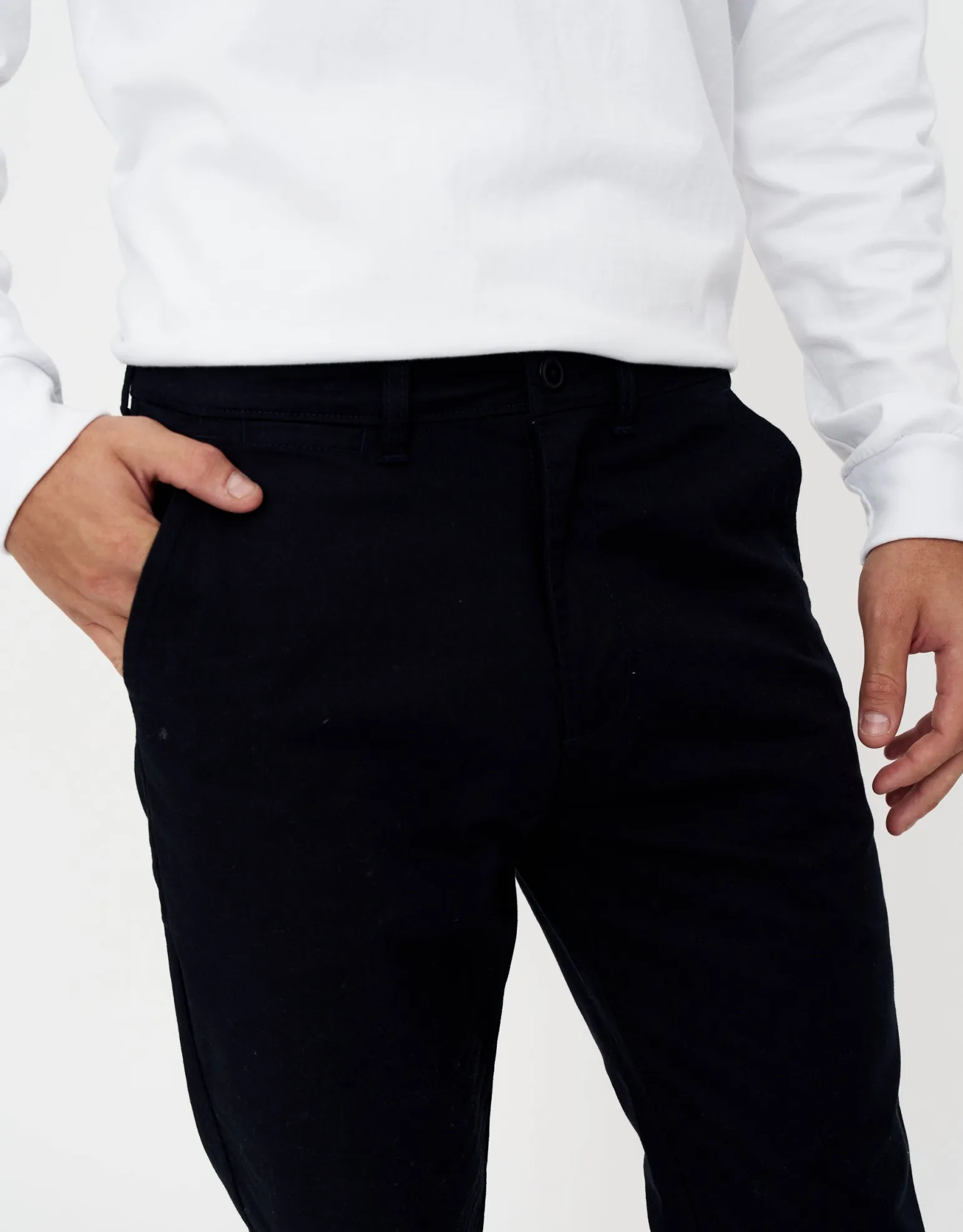 Organic Tapered Fit Chinos in Charcoal 002