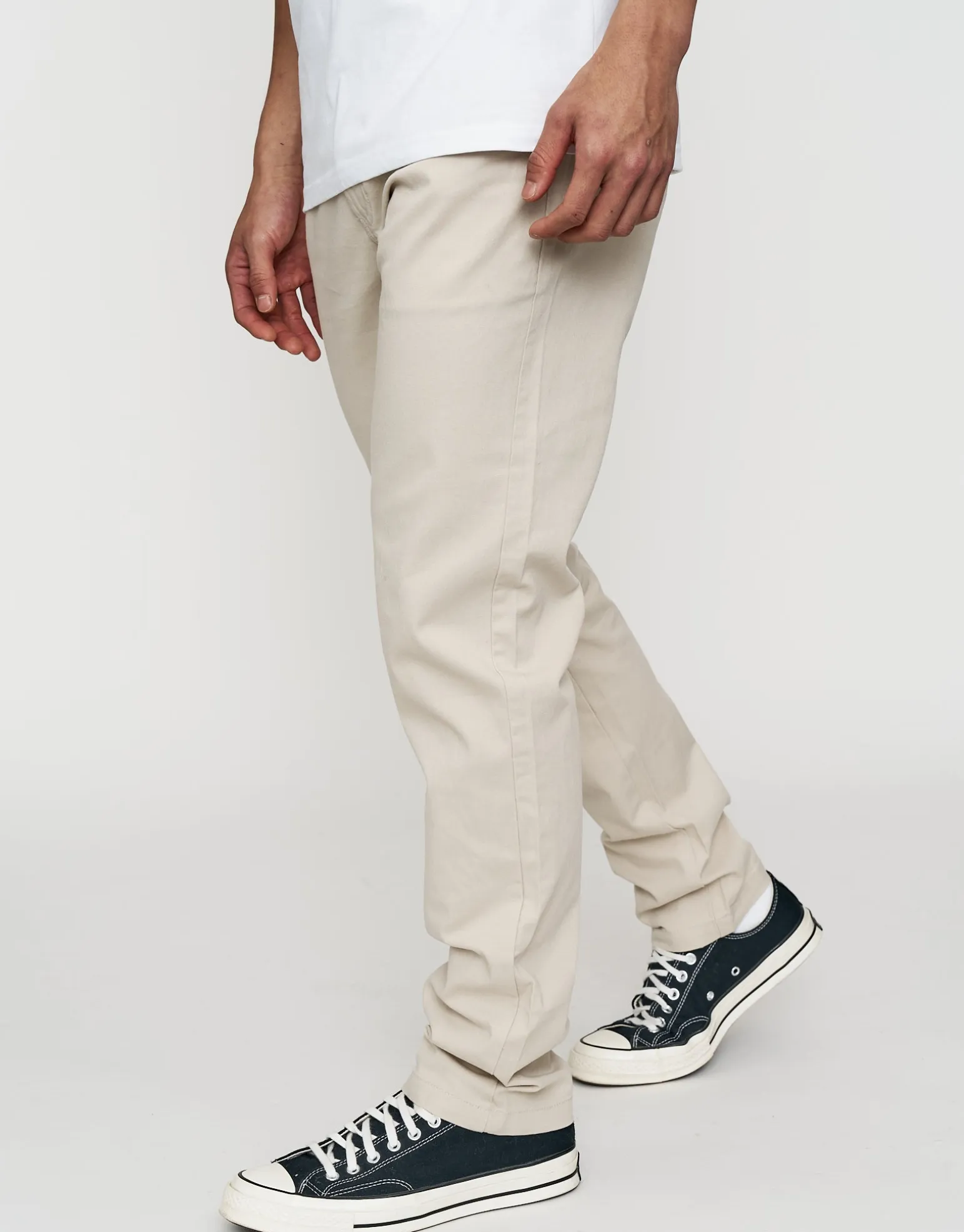 Organic Tapered Fit Chinos in Charcoal 002