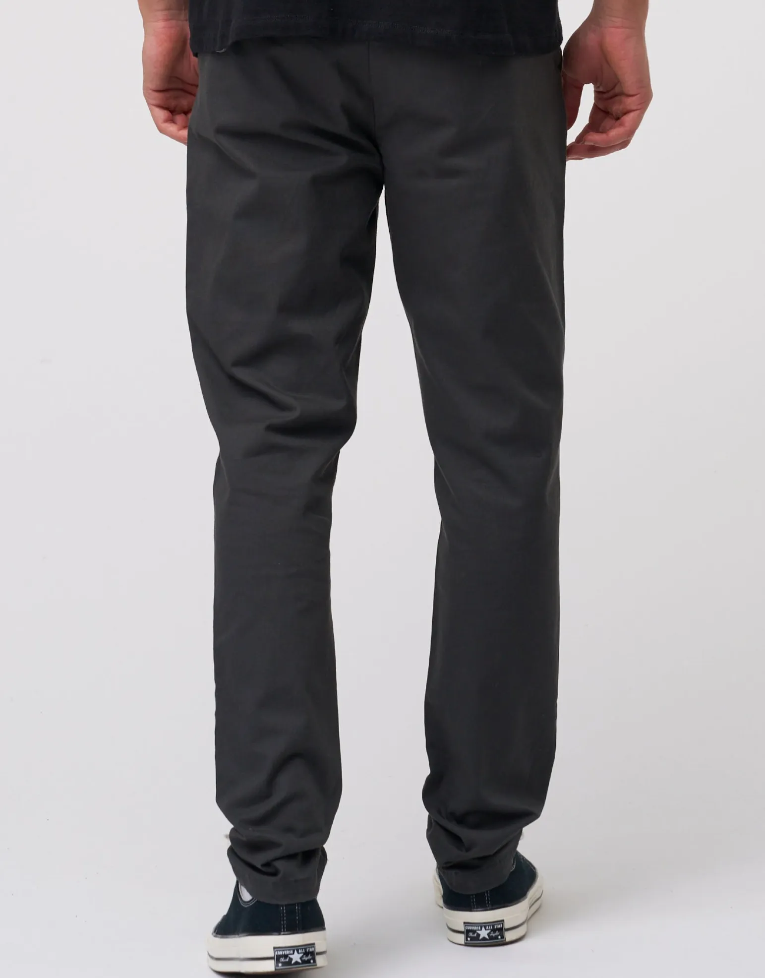 Organic Tapered Fit Chinos in Charcoal 002