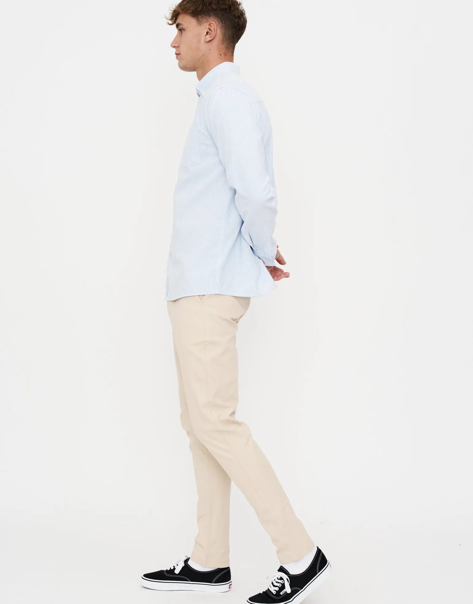 Organic Tapered Fit Chinos in Charcoal 002