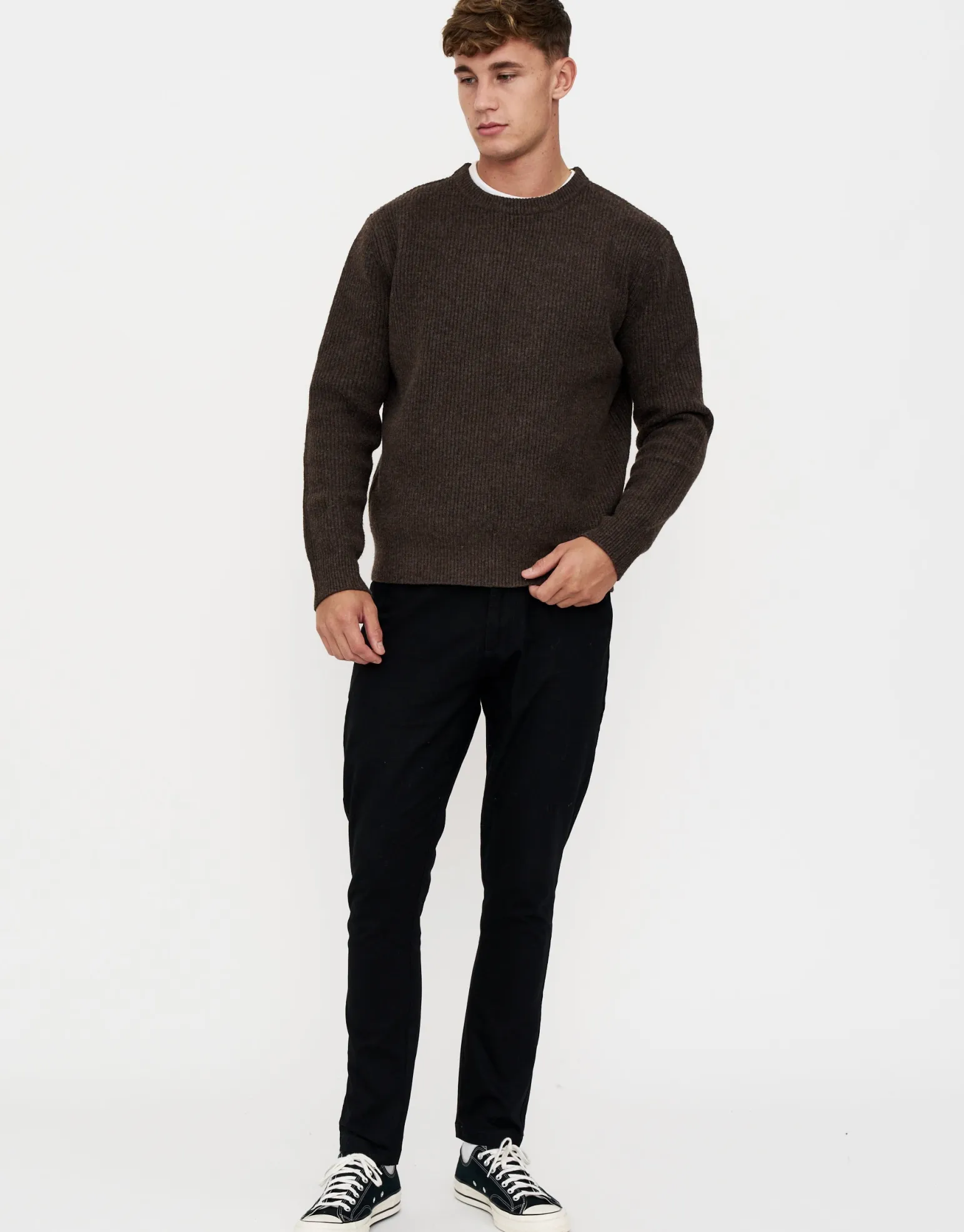 Organic Tapered Fit Chinos in Charcoal 002