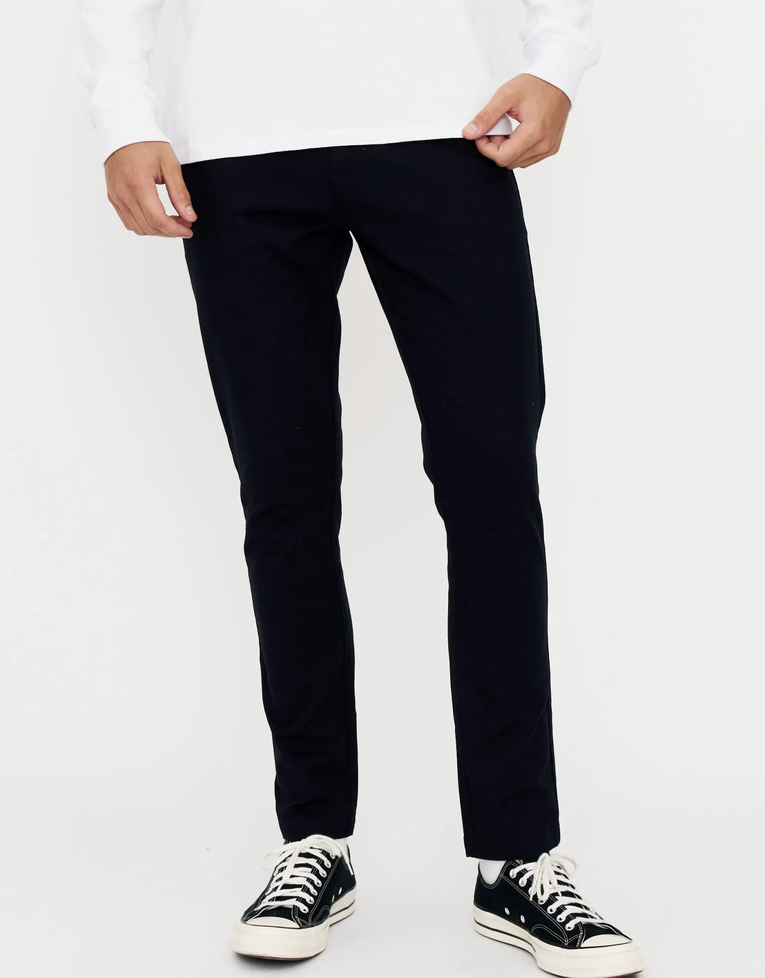 Organic Tapered Fit Chinos in Charcoal 002