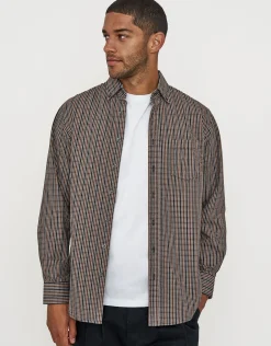 Over Check Long Sleeve Shirt in Multi