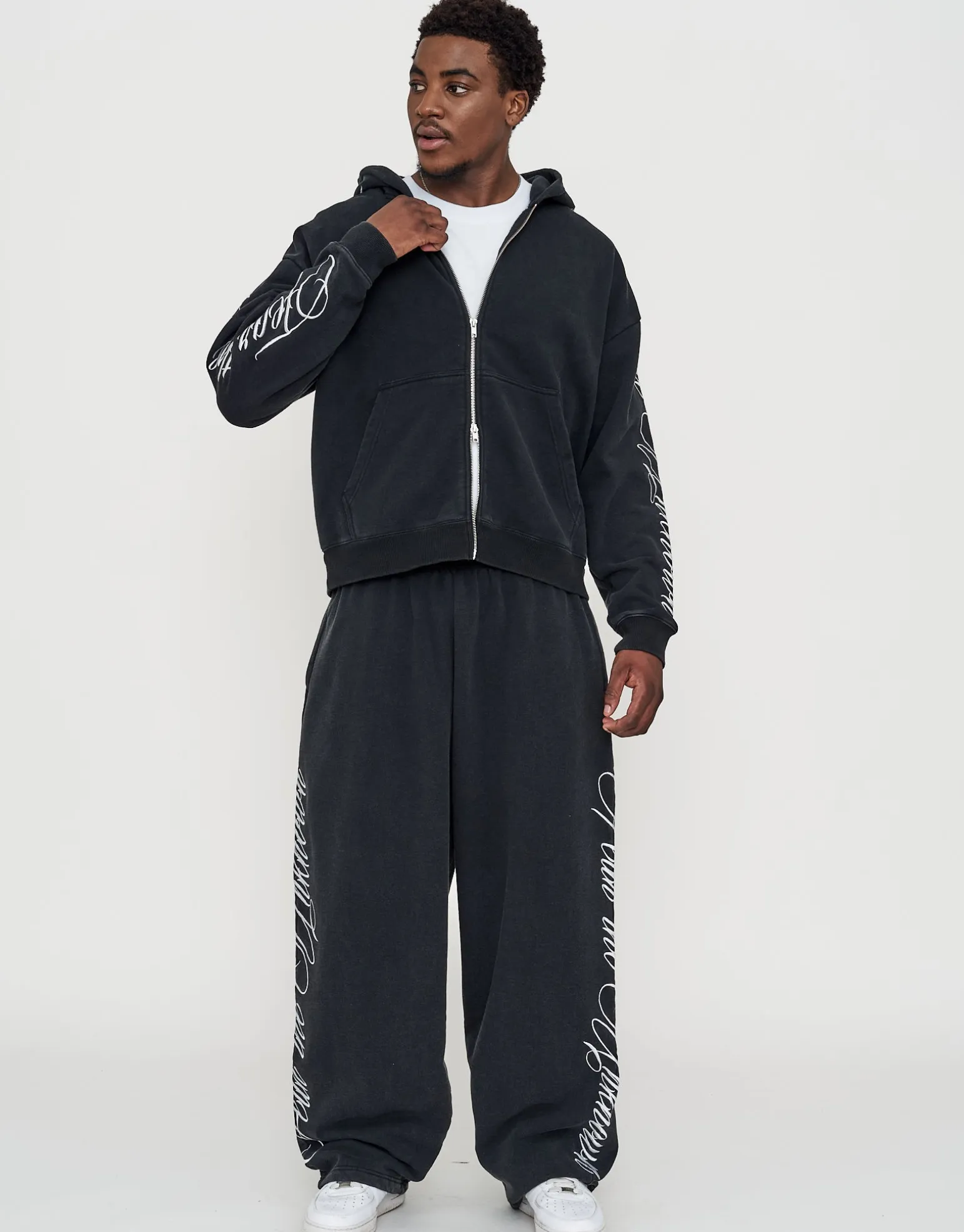 Overlock Oversized Cropped Hoodie in Alloy Grey
