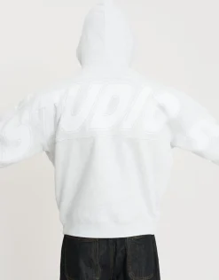 Overlock Oversized Cropped Hoodie in Alloy Grey
