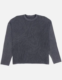 Oversized Crew Knit Jumper in Washed Black