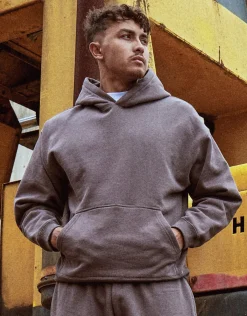 Oversized Heavyweight Plain Hoodie in Black