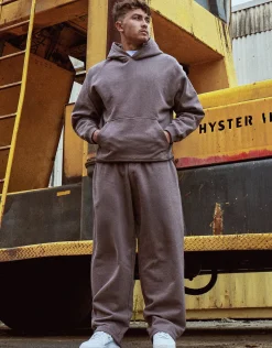 Oversized Heavyweight Plain Hoodie in Black