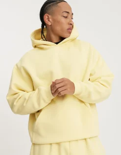 Oversized Heavyweight Plain Hoodie in Black