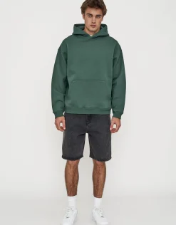 Oversized Heavyweight Plain Hoodie in Black