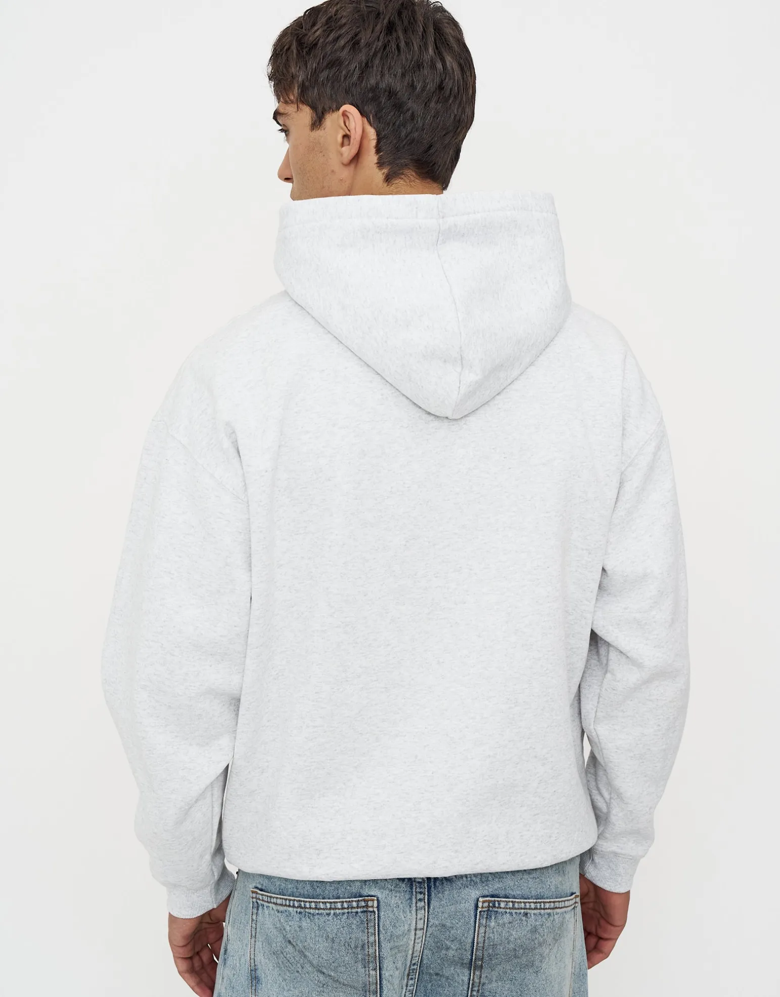 Oversized Heavyweight Plain Hoodie in Moon