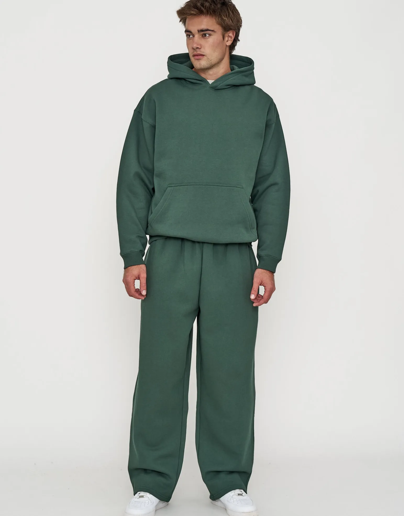 Oversized Heavyweight Plain Hoodie in Slate