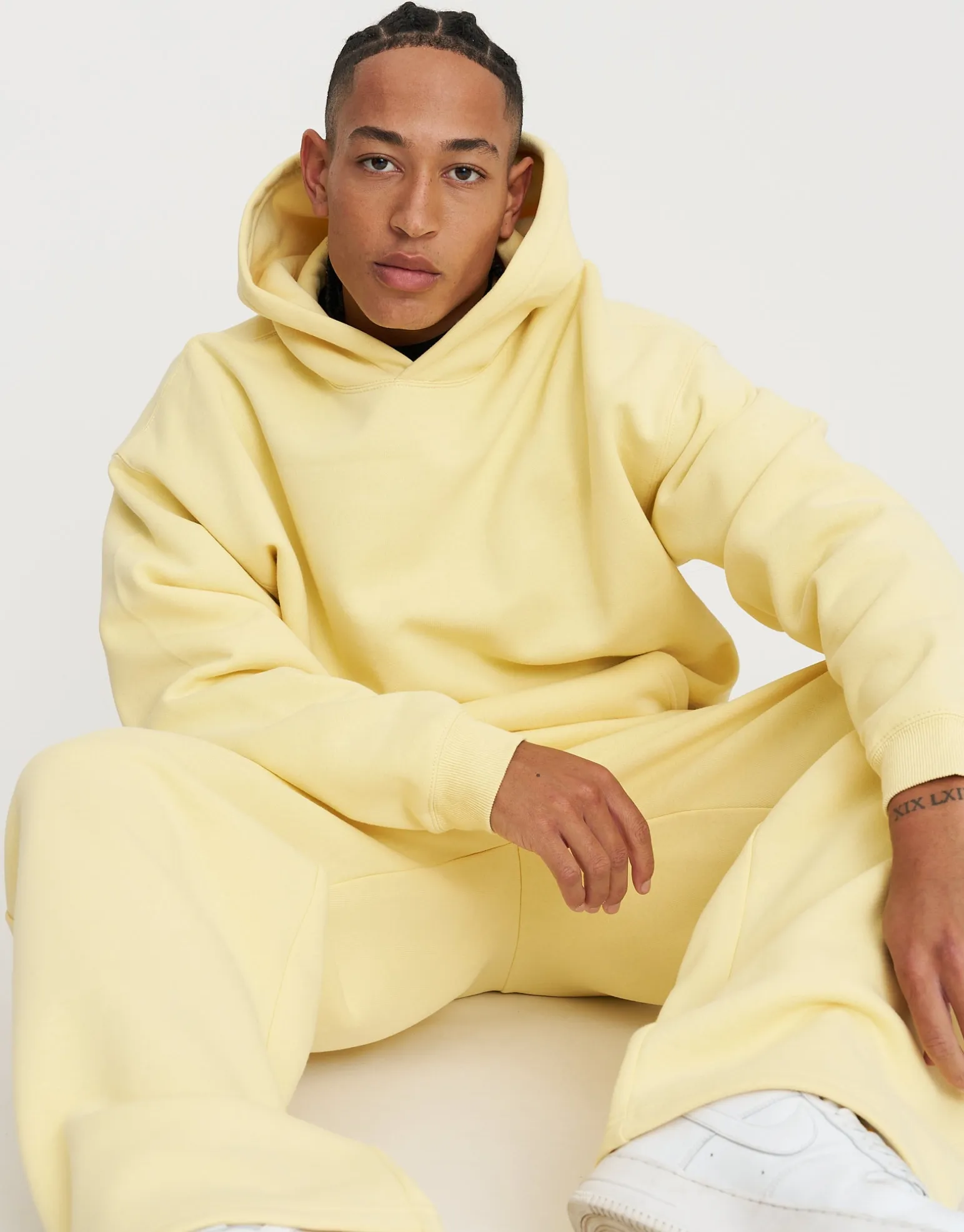 Oversized Heavyweight Plain Hoodie in Slate