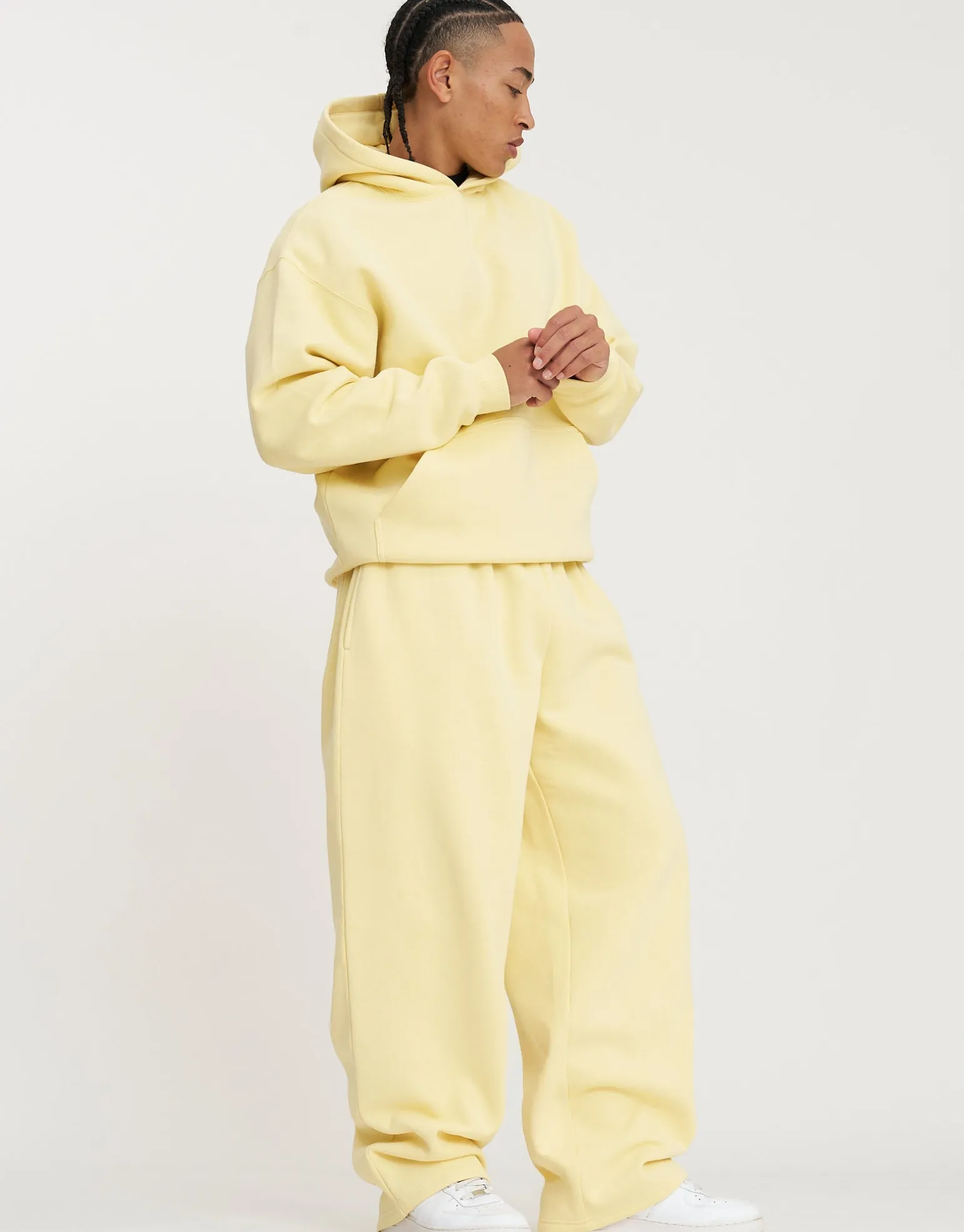 Oversized Heavyweight Plain Hoodie in Slate