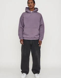 Oversized Heavyweight Plain Hoodie in Slate