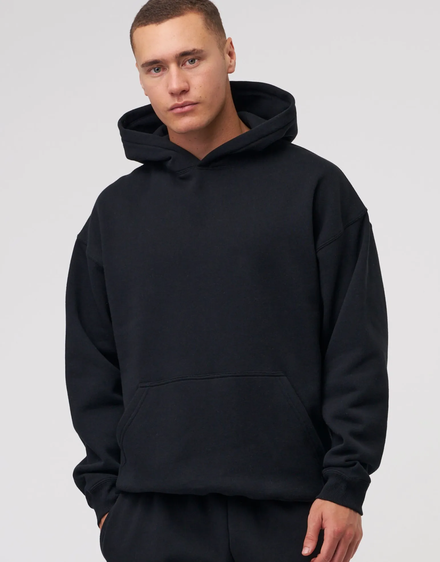 Oversized Heavyweight Plain Hoodie in Slate