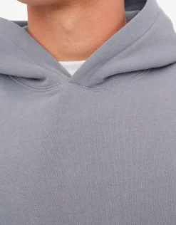 Oversized Heavyweight Plain Hoodie in Slate