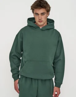 Oversized Heavyweight Plain Hoodie in Slate