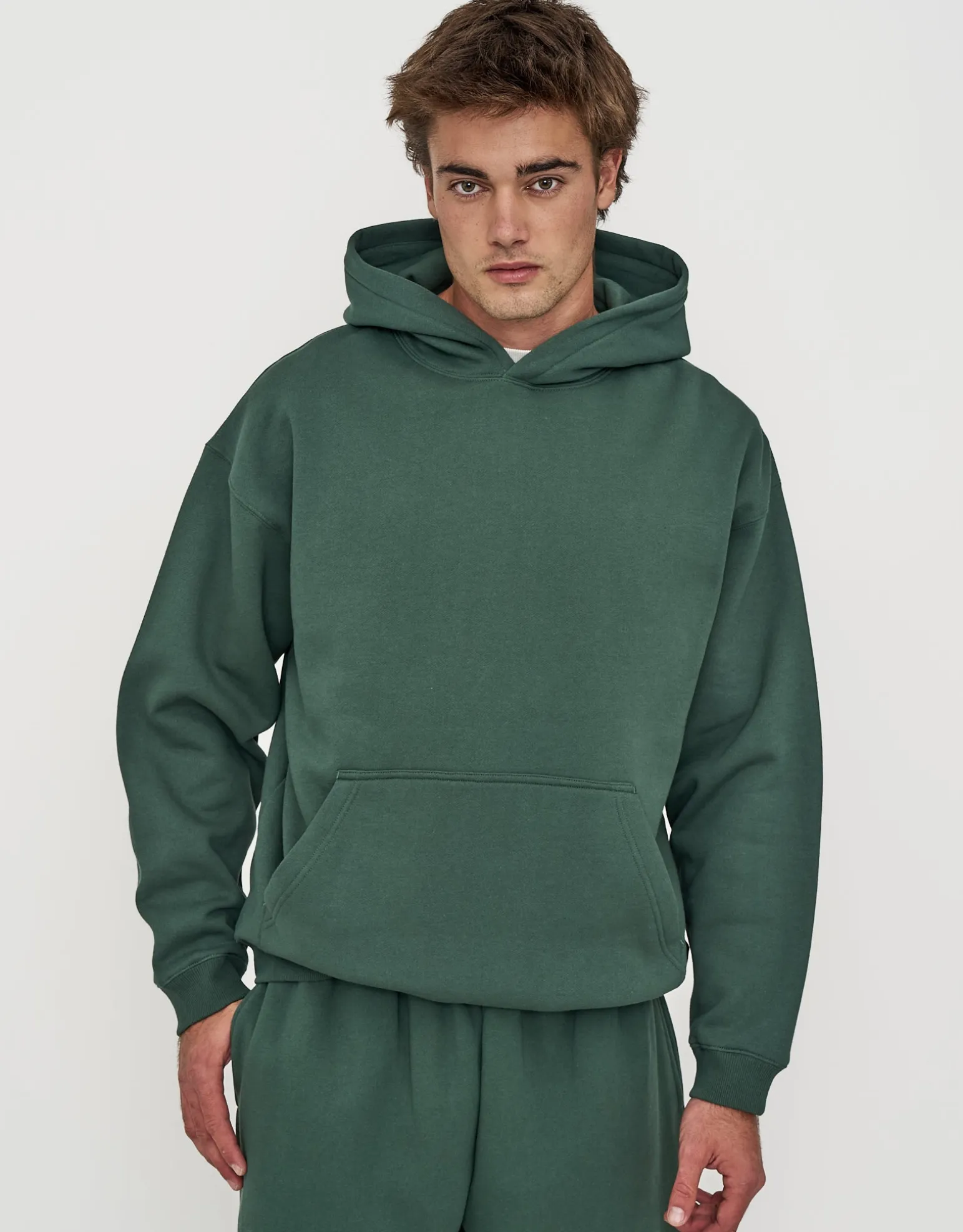 Oversized Heavyweight Plain Hoodie in Slate