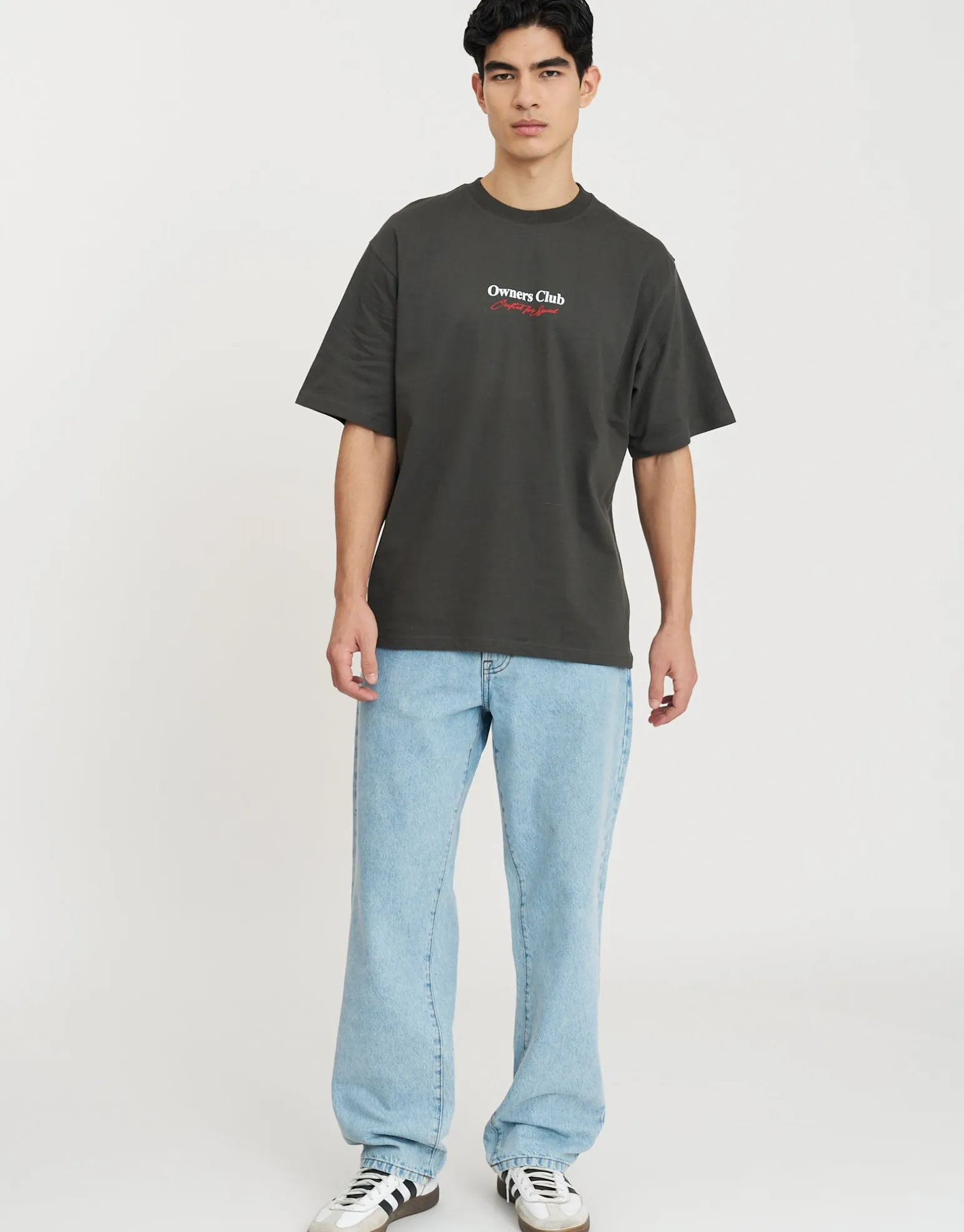 Owners Club Relaxed Fit T Shirt in Pewter Grey