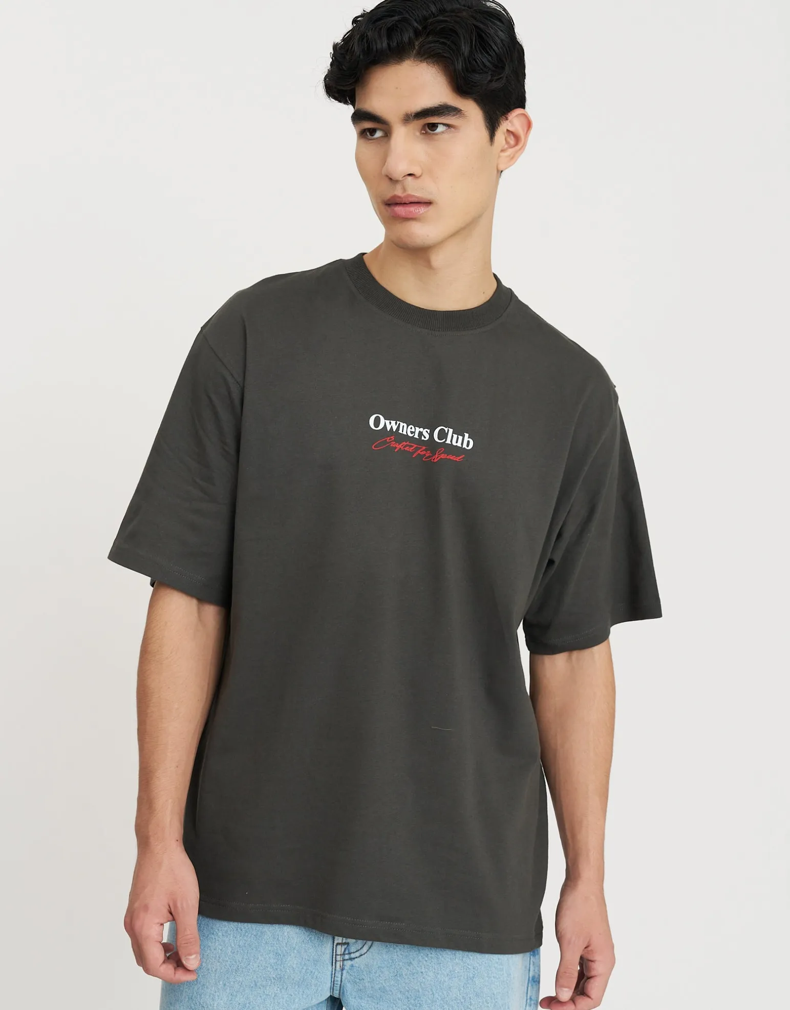 Owners Club Relaxed Fit T Shirt in Pewter Grey