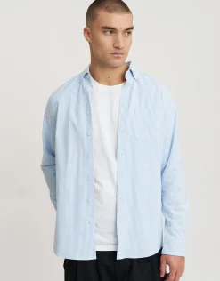 Oxford Stretch Long Sleeve Shirt in Burgundy