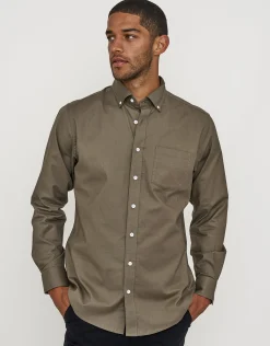 Oxford Stretch Long Sleeve Shirt in Navy