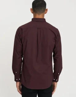 Oxford Stretch Long Sleeve Shirt in Navy