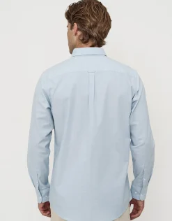Oxford Stretch Long Sleeve Shirt in Navy