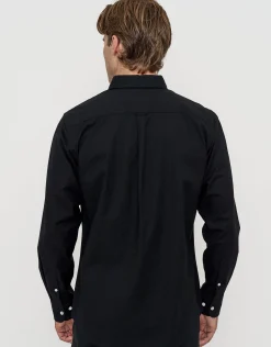 Oxford Stretch Long Sleeve Shirt in Navy