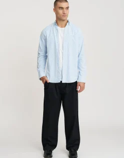Oxford Stretch Long Sleeve Shirt in Navy