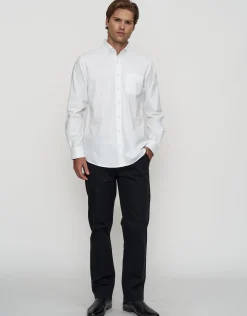 Oxford Stretch Long Sleeve Shirt in Navy
