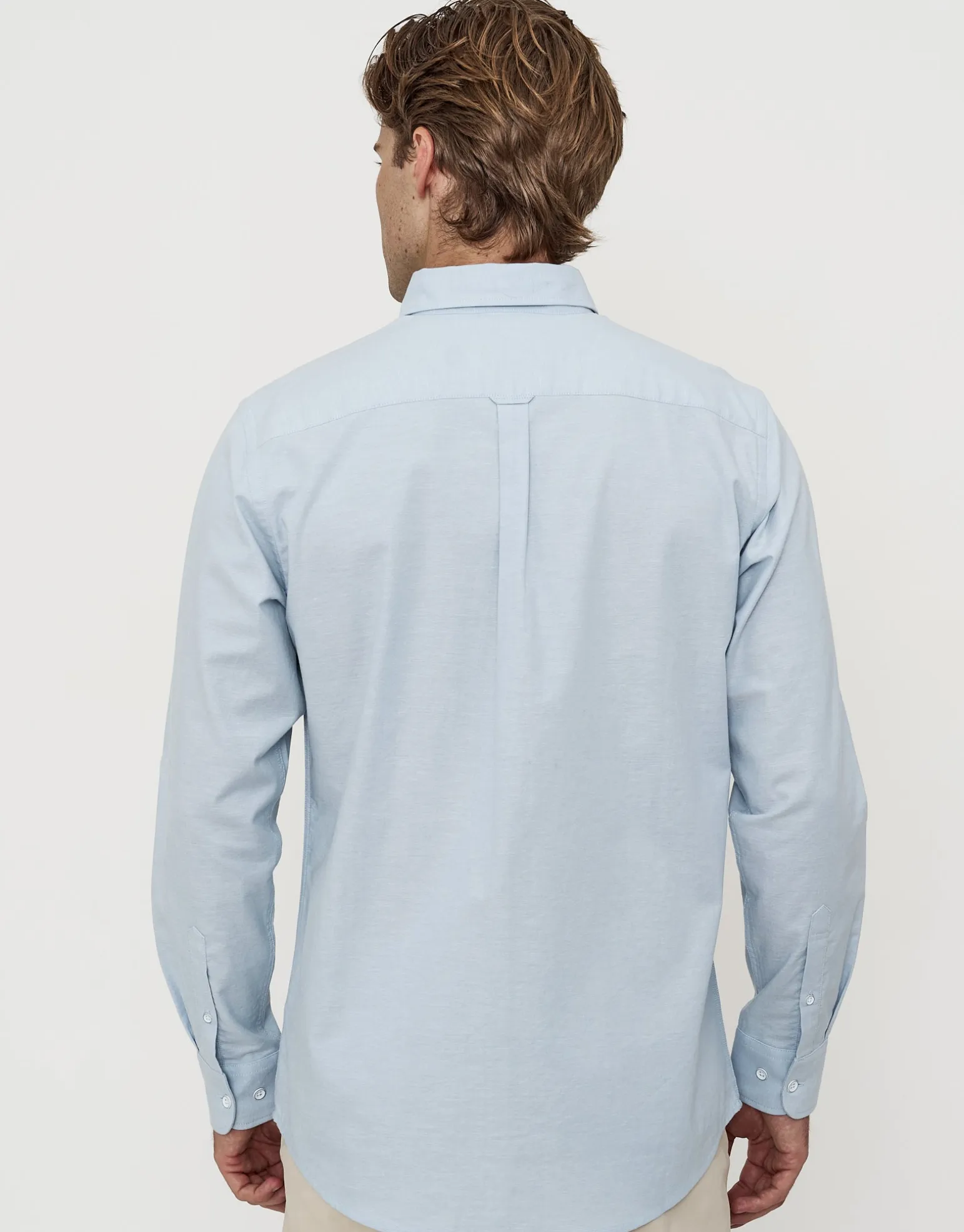 Oxford Stretch Long Sleeve Shirt in Black