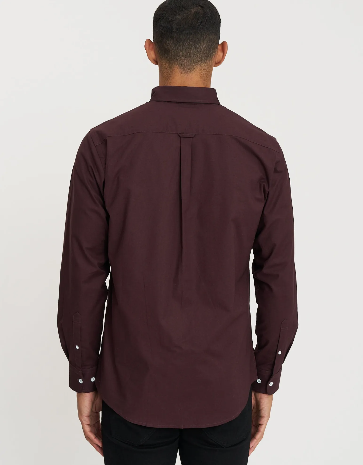 Oxford Stretch Long Sleeve Shirt in Black