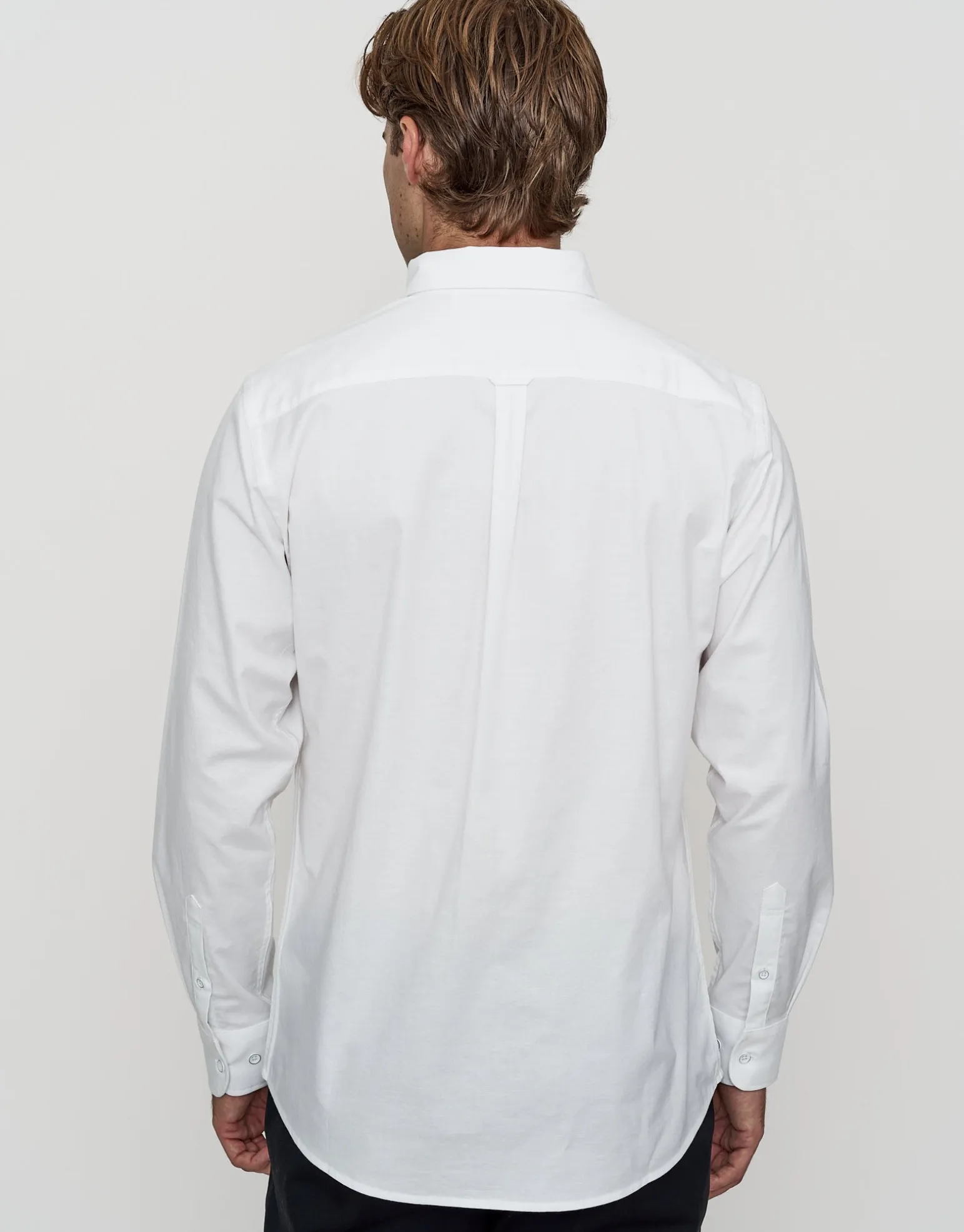 Oxford Stretch Long Sleeve Shirt in Black