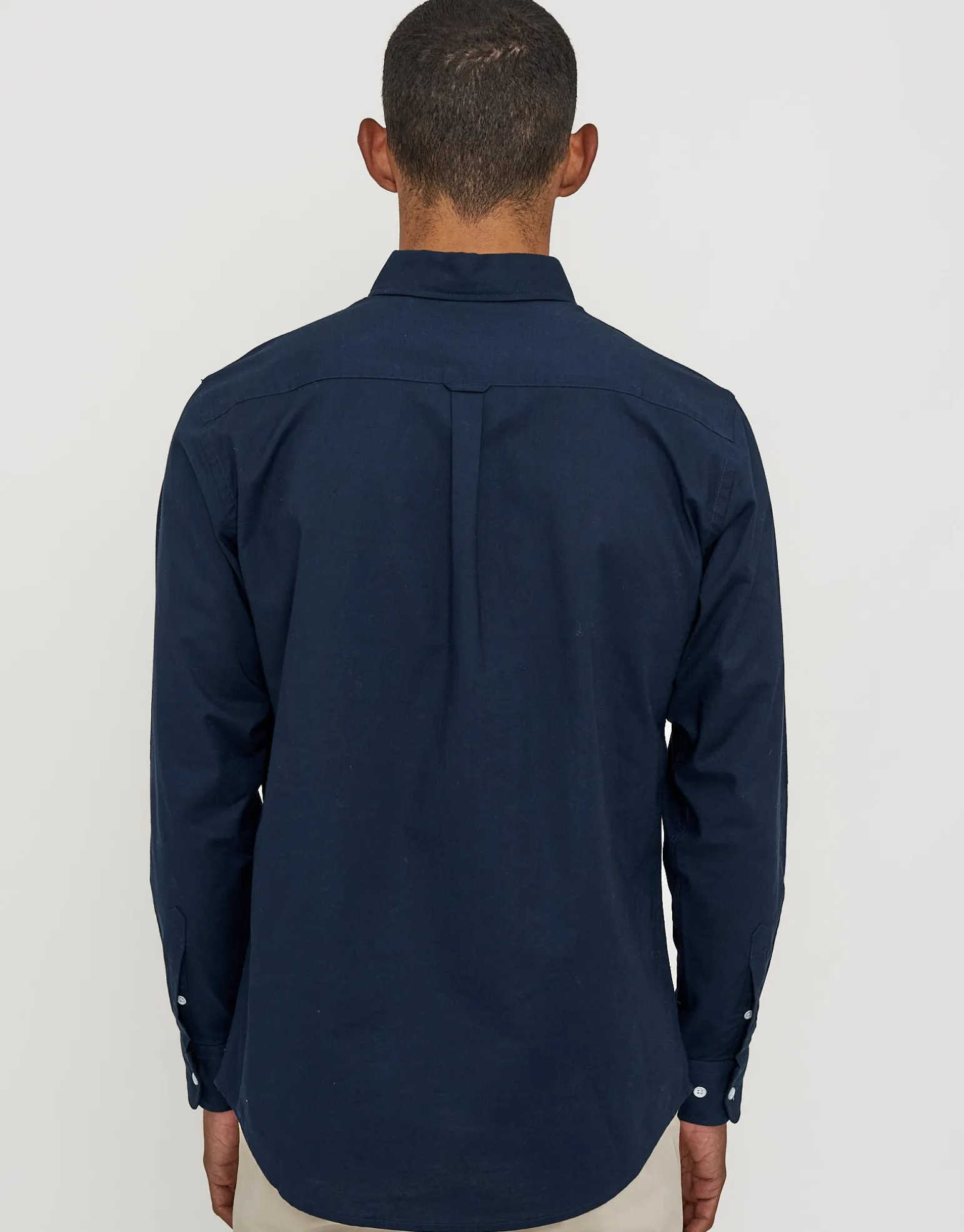 Oxford Stretch Long Sleeve Shirt in Black