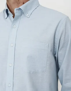 Oxford Stretch Long Sleeve Shirt in Black