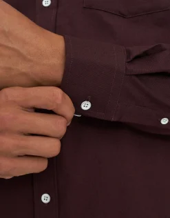 Oxford Stretch Long Sleeve Shirt in Black