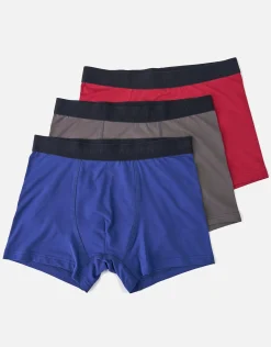 3 Pack Mixed Plain Boxers in Black/moss/navy