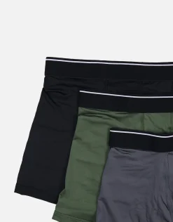 3 Pack Mixed Print Boxers in Black/green/camo