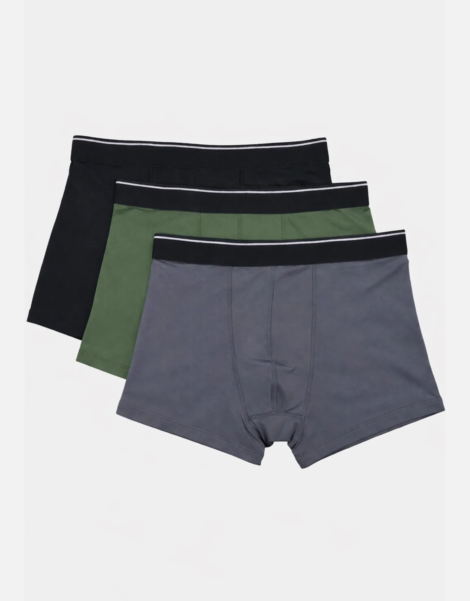 3 Pack Mixed Print Boxers in Black/green/camo