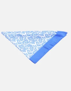 Paisley Pocket Square in Light Blue