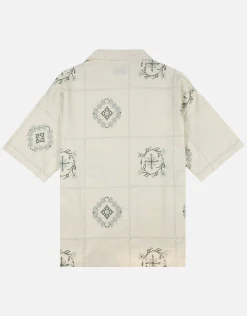 Palma Embroidered Short Sleeve Shirt in Oat