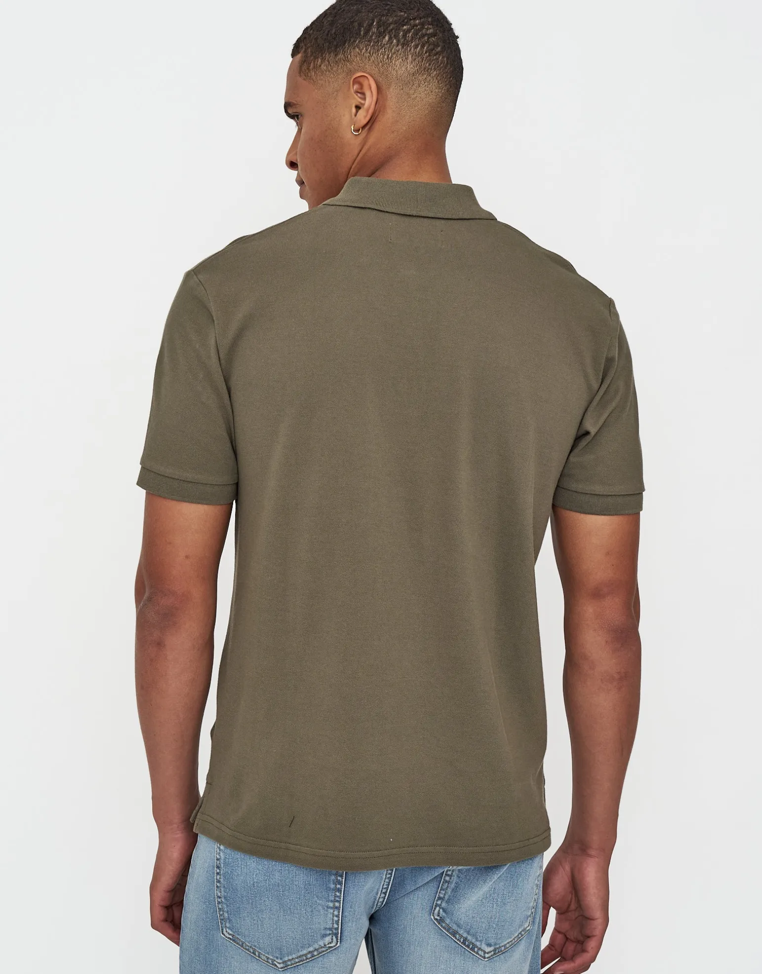 Pique Short Sleeve Polo in Black