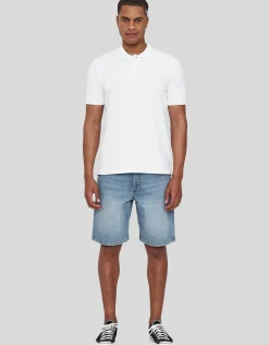 Pique Short Sleeve Polo in Blue Mist