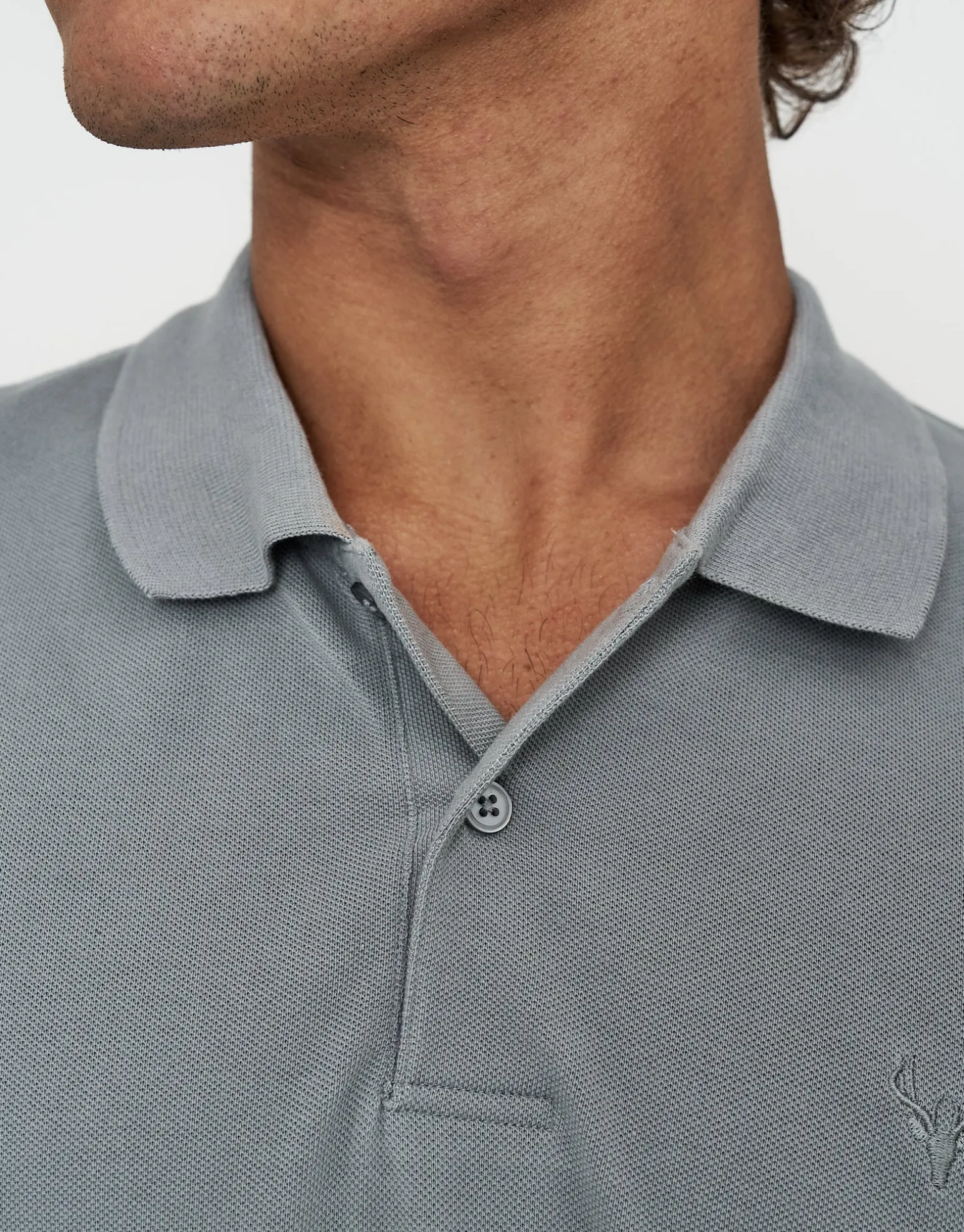 Pique Short Sleeve Polo in Blue Mist
