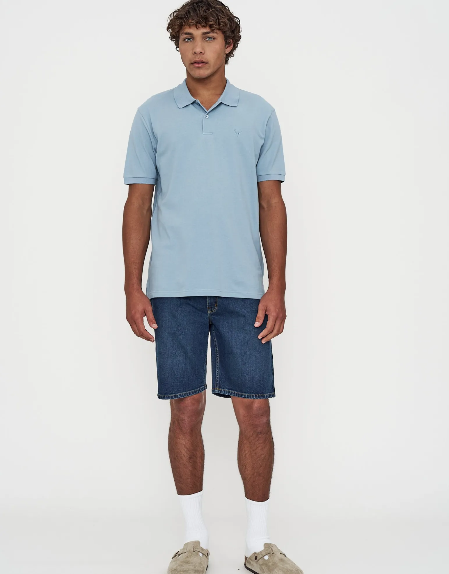 Pique Short Sleeve Polo in Pebble