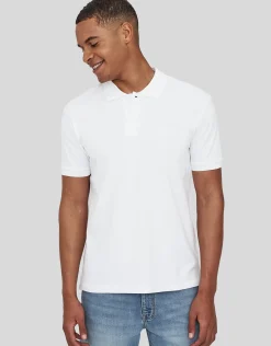 Pique Short Sleeve Polo in White